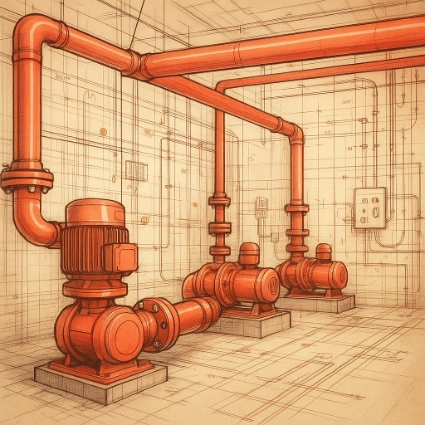 Pump house layout drawing sample