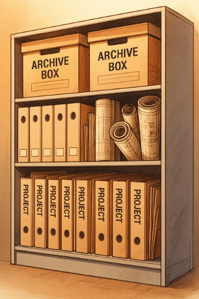 Example of organised project archive structure