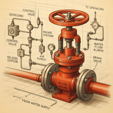 Deluge valve room schematic sample